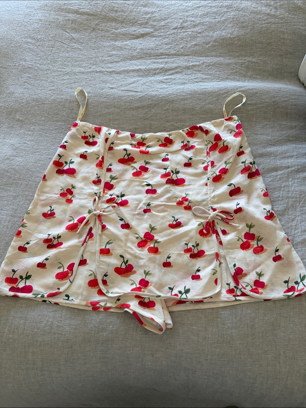 Anthropologie Farm Rio Cream Skort with Red Cherry Print